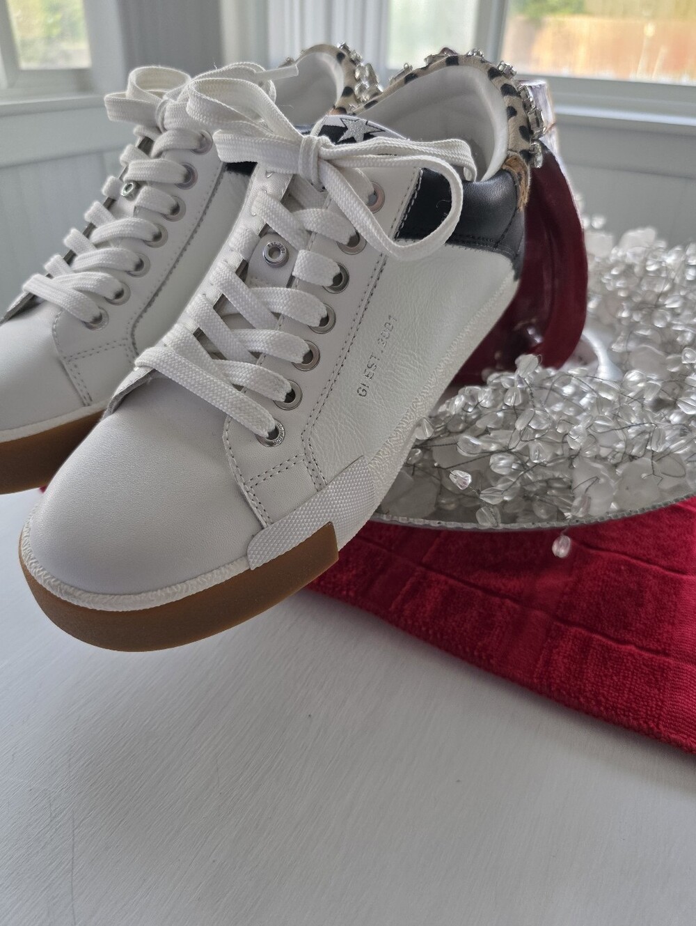 Gianni Bini White Leather Sneakers - Picture 11 of 16